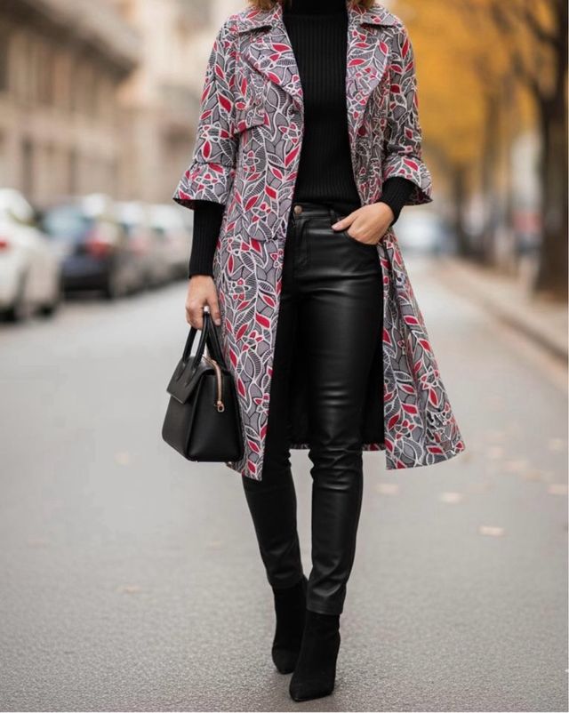 Gabardina o Trench con estampado floral S/M