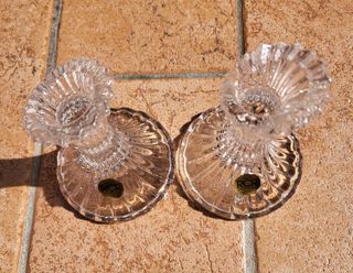 Coppia di portacandele in cristallo, made in Italy