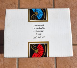 Coppia di portacandele in cristallo, made in Italy