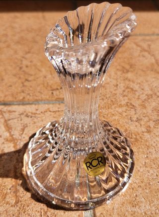 Coppia di portacandele in cristallo, made in Italy