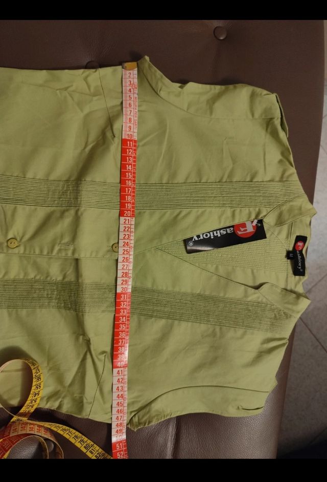 Camicia in cotone verde pistacchio , nuova