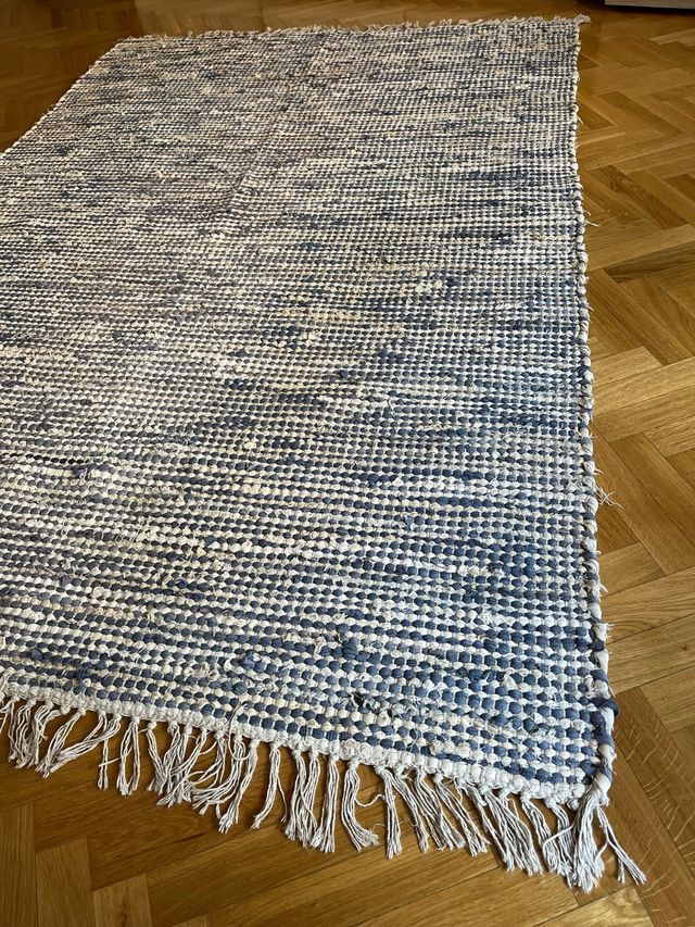 Alfombra nueva el corte ingles beige y azul Jarapa