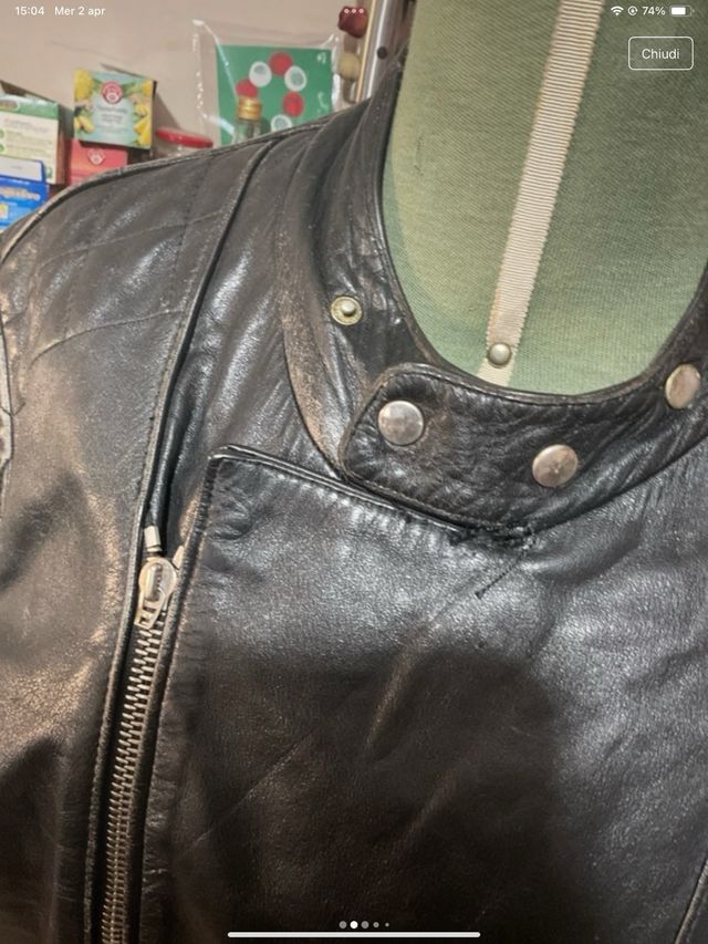 Giacca giaccone di pelle moto aviatore xl