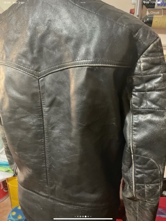 Giacca giaccone di pelle moto aviatore xl