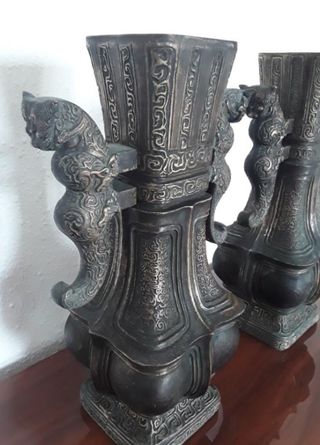 Jarrones bronce chinos