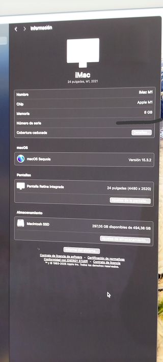 iMac M1 8GB DDR4 512GB SSD Retina 4,5K 24" 2021