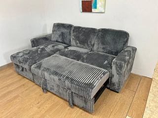 Sofá Luke Modular Gris Terciopelo y bar