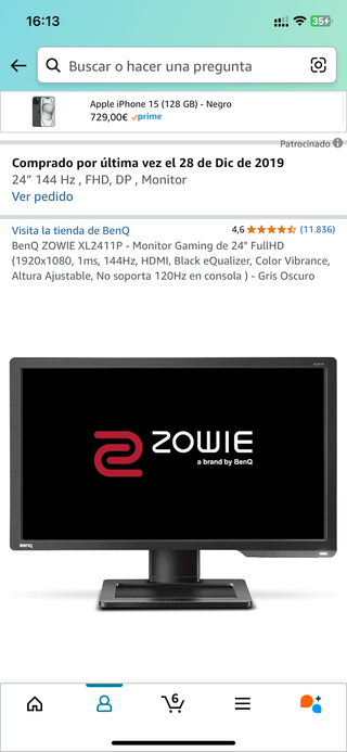 Monitor Gaming BenQ ZOWIE XL2411P | 24” FullHD, 14
