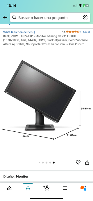 Monitor Gaming BenQ ZOWIE XL2411P | 24” FullHD, 14