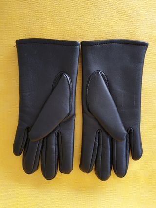 Guantes negros piel, Talla 7