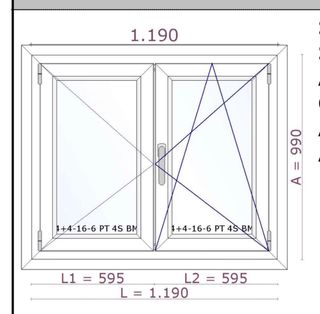 Ventana doble cristal aluminio