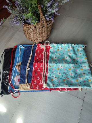 5 Bolsas mochilas de tela 