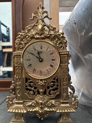 Orologio da tavolo ottone in stile Barocco Frances