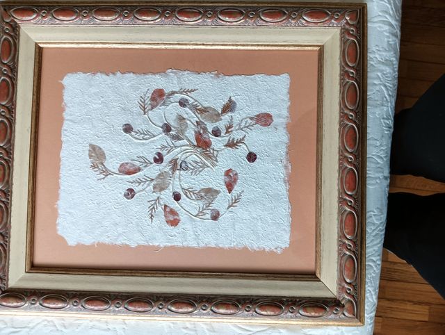 Cuadros con papel artesanal y flores secas