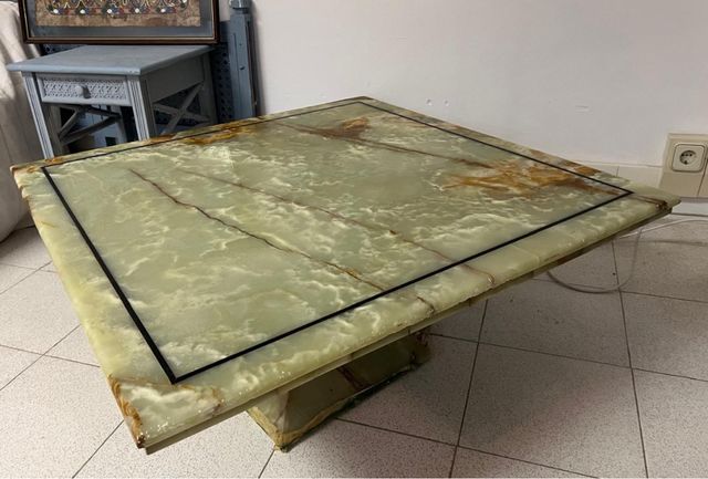 Mesa ónix verde 110x110x30