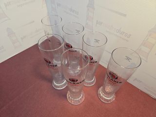 Lote 6 vasos pinta cerveza Paulaner