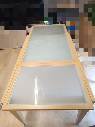 Mesa comedor extensible de cristal ,sin sillas