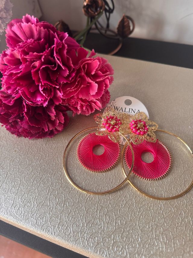 Pendientes flamenca y flor
