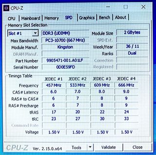 Memoria RAM 2GB DDR3 1333MHz TESTEADA