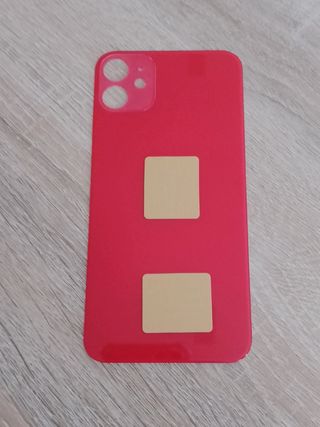 BACK COVER VETRO APPLE IPHONE 11 ROSSO + BIADESIVO