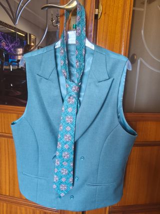 Chaleco boda traje verde