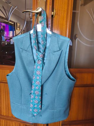 Chaleco boda traje verde