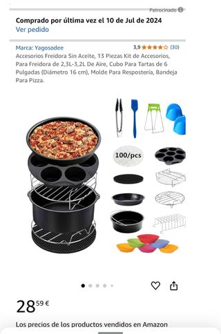 Freidora de Aire con KIT COMPLETO ACCESORIOS