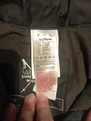 Pantalón de nieve talla 8