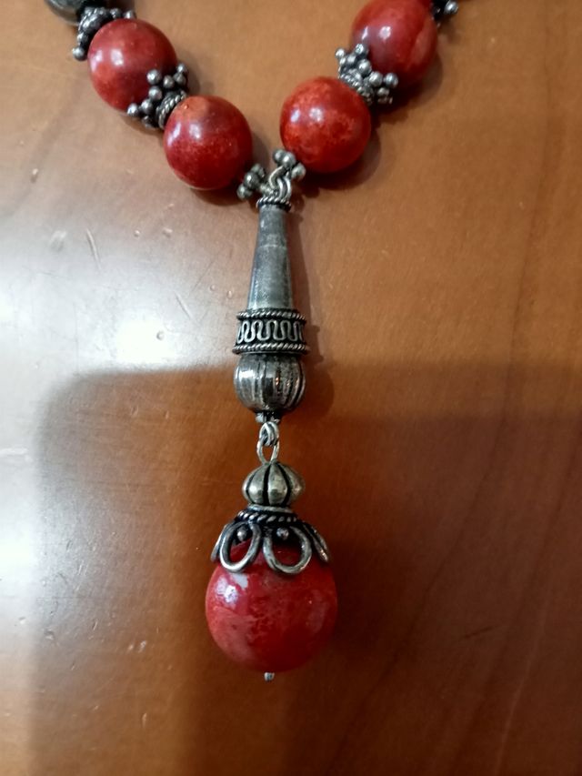 Collana + bracciale argento indiano e pe