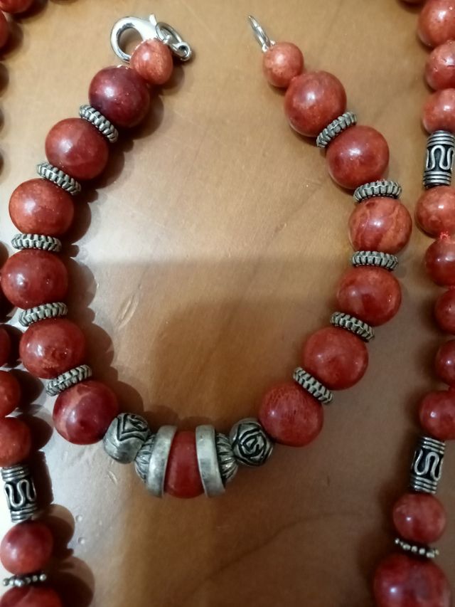 Collana + bracciale argento indiano e pe