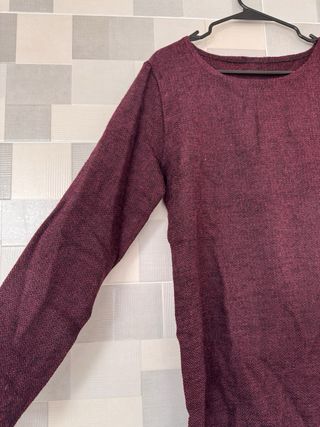 Vestito dritto bordeaux