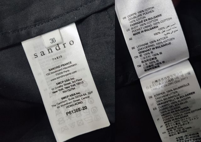 Sandro/ Pantalón barrel pinzado negro T:36