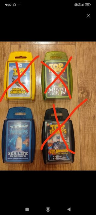 Tarjetas Top Trumps varias