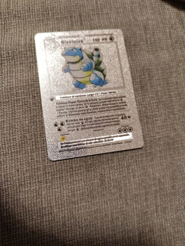 Carta pokemon Blastoise plateada1edicion