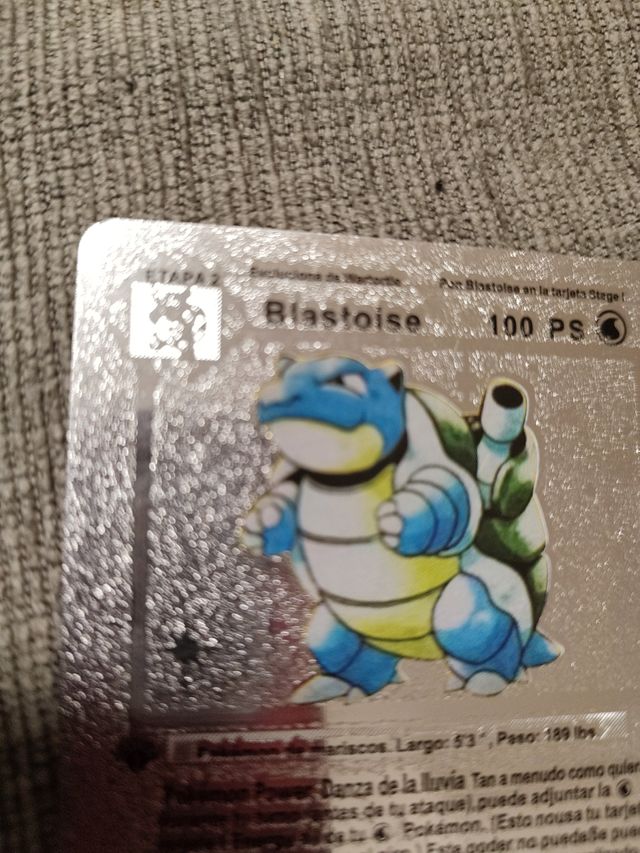 Carta pokemon Blastoise plateada1edicion