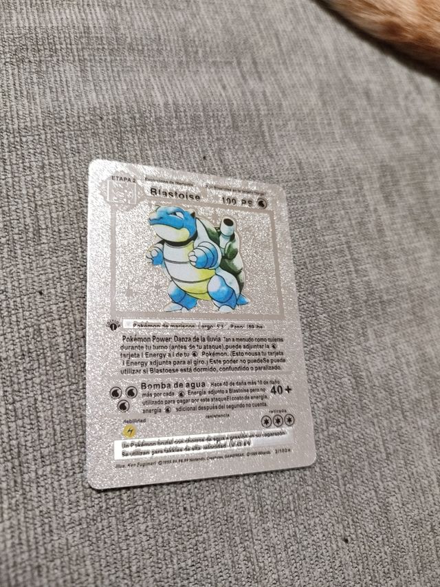 Carta pokemon Blastoise plateada1edicion
