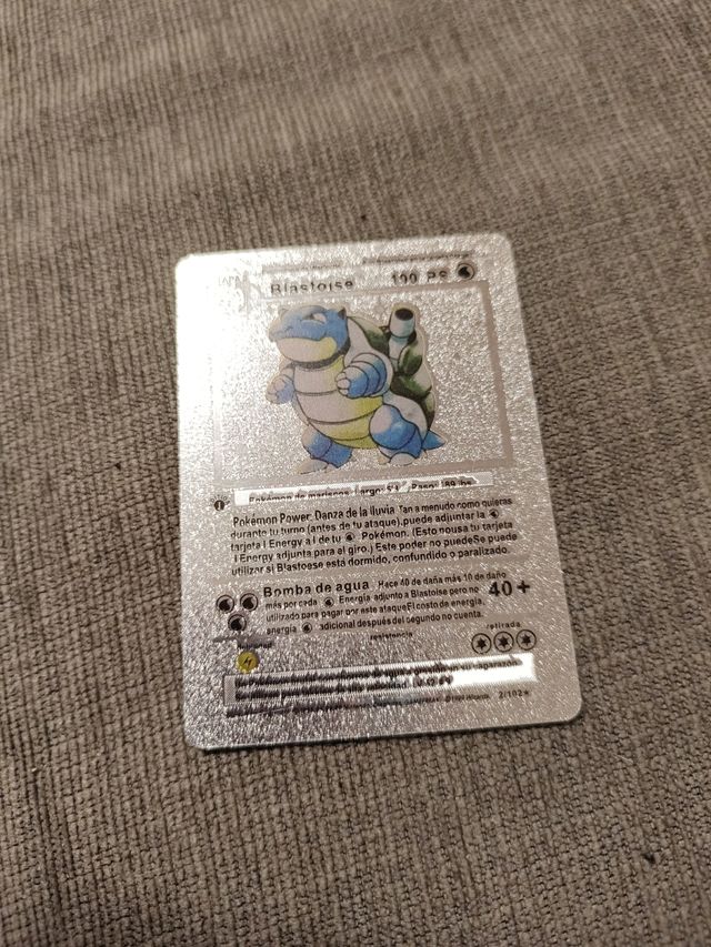 Carta pokemon Blastoise plateada1edicion