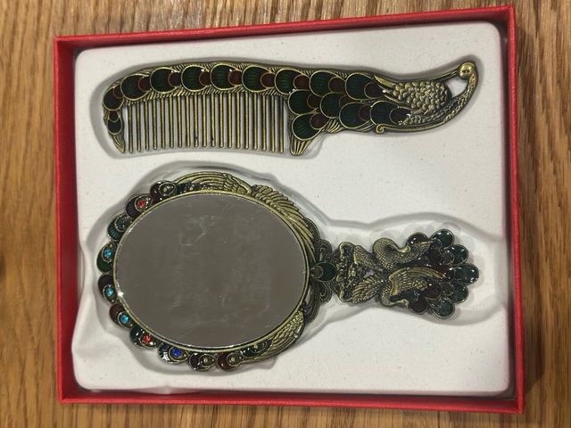 Original set de espejo y peine para el bolso