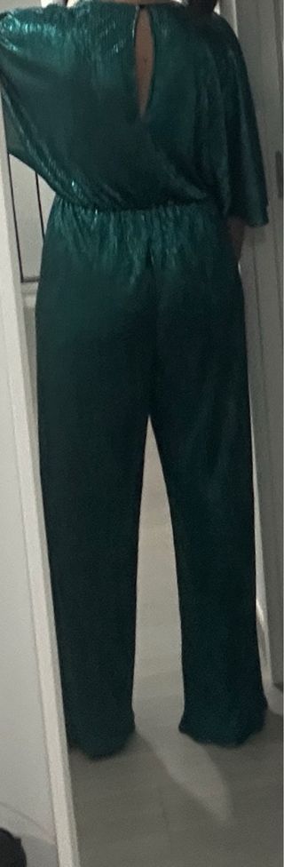 Mono Zara plisado palazo azul