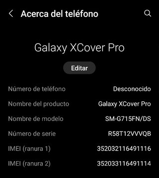 Samsung Galaxy XCover Pro con schermo rotto