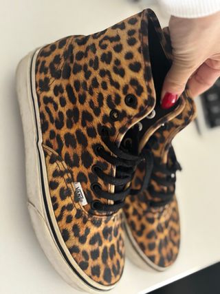 Tenis vans botas leopardo