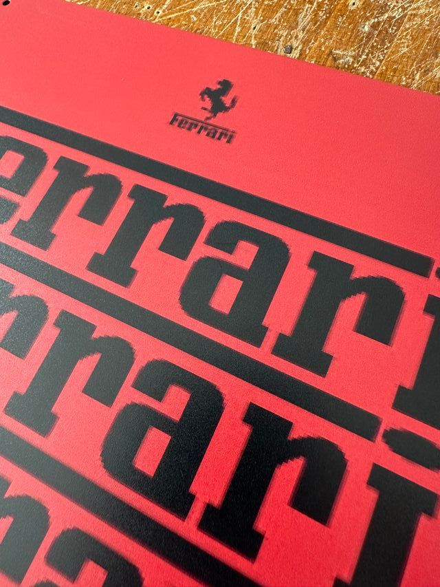 Ferrari - Poster Targa Insegna in Alluminio