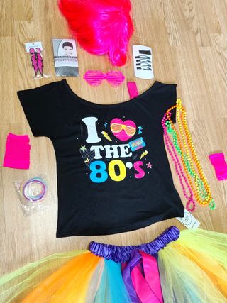Disfraz años 80s talla M, adulto y adolescente