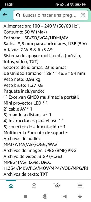Proyector Excelvan