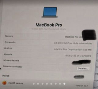 Macbook pro 13” touch bar.