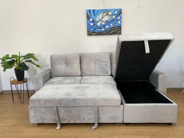 Sofa Cama 215cm - 3 Plazas en Gris Moderno