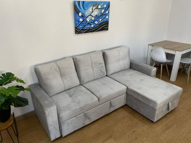 Sofa Cama 215cm - 3 Plazas en Gris Moderno