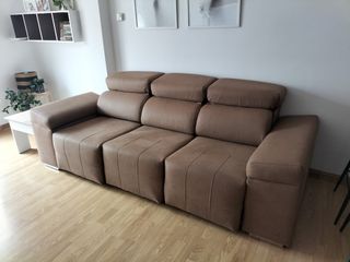 Sofá cama efecto piel, tacto suave