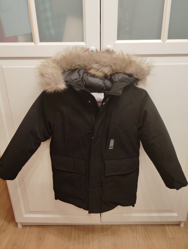 Plumas niño azul capucha desmontable T6/7