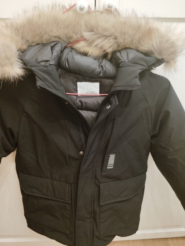 Plumas niño azul capucha desmontable T6/7